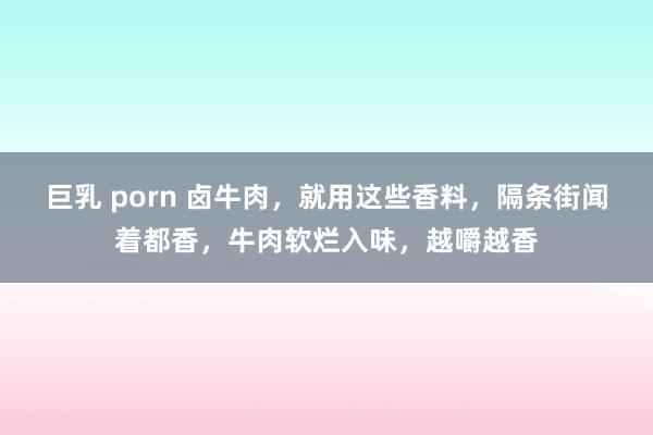 巨乳 porn 卤牛肉，就用这些香料，隔条街闻着都香，牛肉软烂入味，越嚼越香
